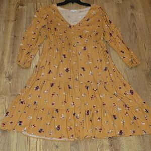 love, Fire Floral Long Sleeve Dress